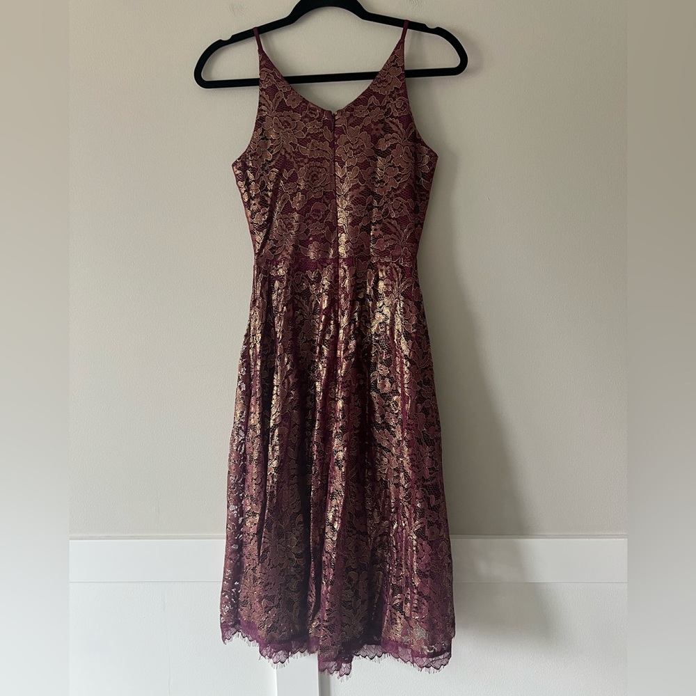 Dress the Population Blair Embellished Cocktail Dress Lace XS Modest Neckline - Picture 5 of 11